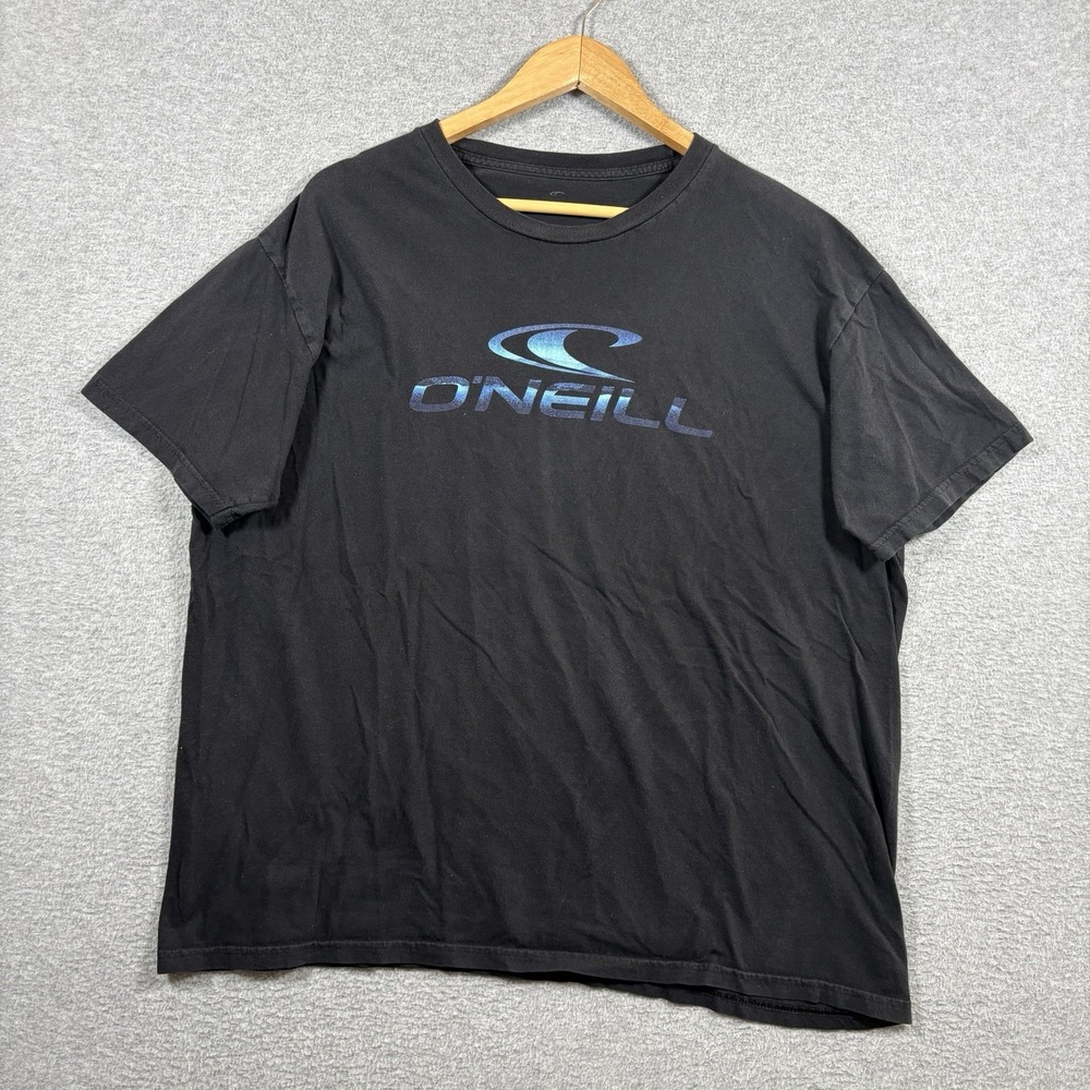 ONeill Mens T Shirt Graphic Logo Black Metallic Gradient Surf Skate Tee XL Y2K